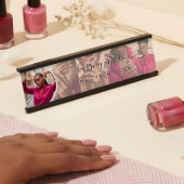 White Modern Photo Collage Script Kalligrafie Naam Bureau Naambordje