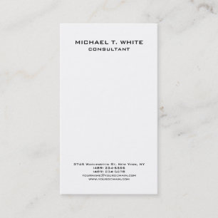 White Modern Plain Simple Attractive Minimalist Visitekaartje