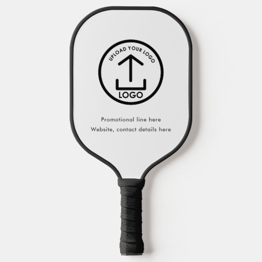 White Modern Professional Business Logo Tekst Pickleball Paddle (Voorkant)