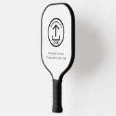 White Modern Professional Business Logo Tekst Pickleball Paddle (Links)