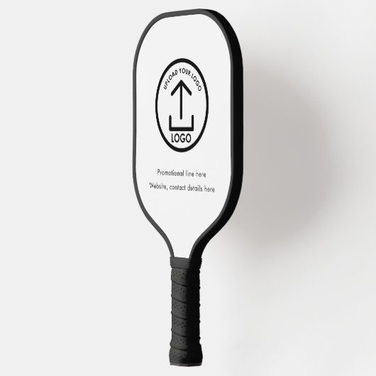 White Modern Professional Business Logo Tekst Pickleball Paddle (Links)