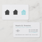 White Modern Robin Egg Blue House Inspector Visitekaartje (Voorkant / Achterkant)