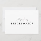 White Modern Script Bruidsmeisje voorstel Kaart (Voorkant)