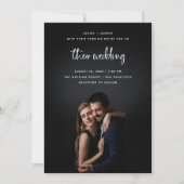 White Modern Script met foto | Weddenschap Kaart (Voorkant)