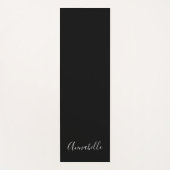 White Modern Script op Black Personalized Yoga Mat (Voorkant)