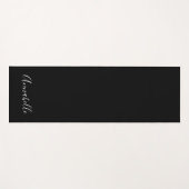 White Modern Script op Black Personalized Yoga Mat (Voorkant (horizontaal))