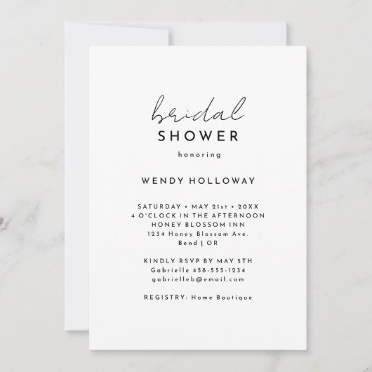 White Modern Script-Vrijgezellenfeest Kaart (Voorkant)