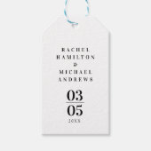 White Modern Simpel Wedding Cadeaulabel (Voorkant)