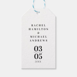 White Modern Simpel Wedding Cadeaulabel