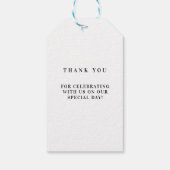 White Modern Simpel Wedding Cadeaulabel (Achterkant)