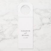 White Modern Simpel Wedding ottle Hang Flessenhanger (Voorkant)