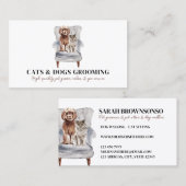 White Modern Sofa Poodle Dog Scottish Cat Pet Visitekaartje (Voorkant / Achterkant)