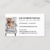 White Modern Sofa Poodle Dog Scottish Cat Pet Visitekaartje (Achterkant)