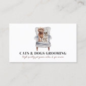 White Modern Sofa Poodle Dog Scottish Cat Pet Visitekaartje (Voorkant)