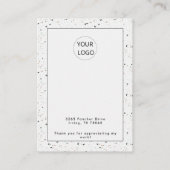 White Modern Terrazzo Logo Ketting Display Visitekaartje (Achterkant)