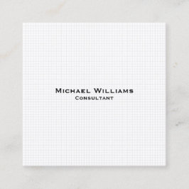 White Modern Trendy Checkup minimalistisch Profess Vierkante Visitekaartje