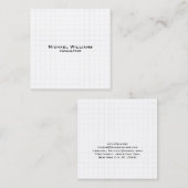 White Modern Trendy Checkup minimalistisch Profess Vierkante Visitekaartje (Voorkant / Achterkant)