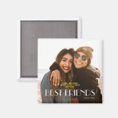 White Modern Typografie Best Friend Foto Magneet (Voorkant / Achterkant)