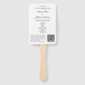 White Modern Wedding Ceremony Program Hand fans Handwaaier (Voorkant)