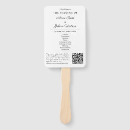 White Modern Wedding Ceremony Program Hand fans Handwaaier