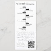 White Modern Wedding Timeline and Party QR Code Programmakaart (Achterkant)