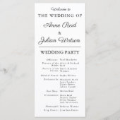 White Modern Wedding Timeline and Party QR Code Programmakaart (Voorkant)
