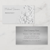 White Moderne Grid Hexagon Professional Visitekaartje (Voorkant / Achterkant)