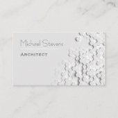 White Moderne Grid Hexagon Professional Visitekaartje (Voorkant)