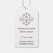 White Moderne Kerstmis Business Logo QR-code Chic Cadeaulabel (Voorkant)