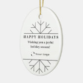 White Moderne Kerstmis Business Logo QR-code Chic Keramisch Ornament (Links)