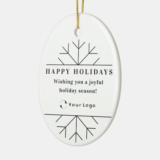 White Moderne Kerstmis Business Logo QR-code Chic Keramisch Ornament (Links)