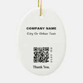 White Moderne Kerstmis Business Logo QR-code Chic Keramisch Ornament (Achterkant)