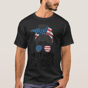 White Moeder by Choice Messy Bun USA Fl T-shirt