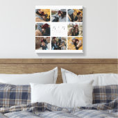 White Monogram Custom 8 Foto Collage Moederdag Canvas Afdruk (Insitu (Slaapkamer))