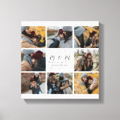 White Monogram Custom 8 Foto Collage Moederdag Canvas Afdruk (Voorkant)