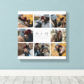 White Monogram Custom 8 Foto Collage Moederdag Canvas Afdruk (Insitu (Houten vloer))