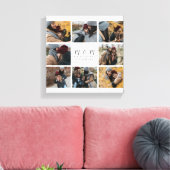 White Monogram Custom 8 Foto Collage Moederdag Canvas Afdruk (Insitu (Woonkamer))