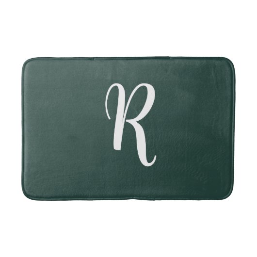 White Monogram Evergreen Badmat (Voorkant)