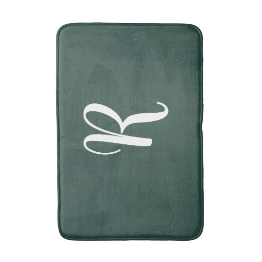 White Monogram Evergreen Badmat (Voorkant Verticaal)