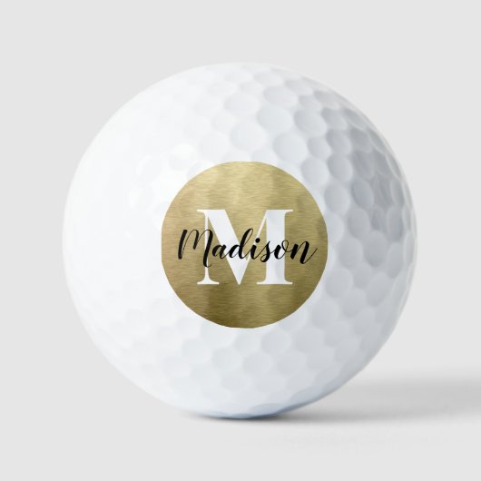White Monogram (goudbruin) Golfballen (Voorkant)