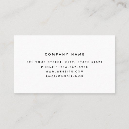 White Monogram Modern minimalist Visitekaartje (Achterkant)