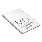 White Monogram Notitieboek Journal Custom Initiaal (Rechterzijde)
