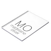 White Monogram Notitieboek Journal Custom Initiaal (Linkerzijde)