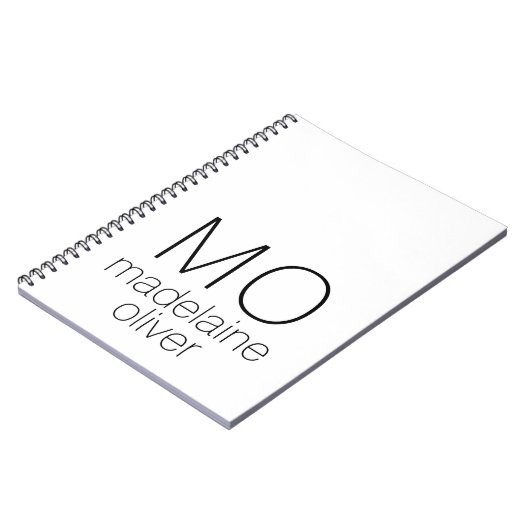 White Monogram Notitieboek Journal Custom Initiaal (Linkerzijde)