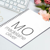 White Monogram Notitieboek Journal Custom Initiaal