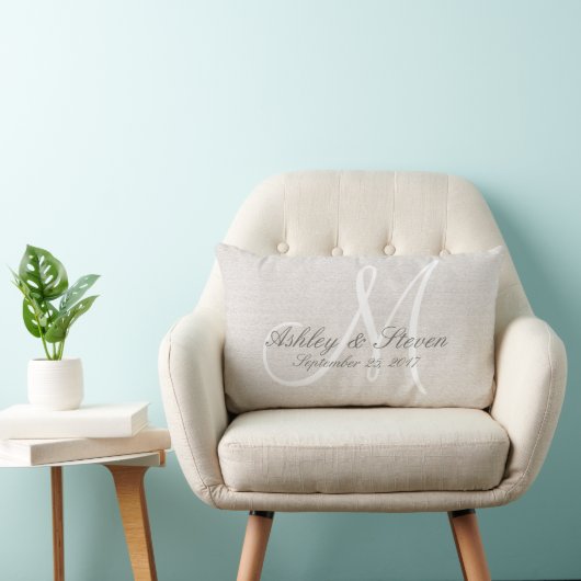 White Monogram Rustic look Kussen (Stoel)