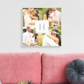White Monogram Square Collage Canvas Afdruk (Insitu (Woonkamer))