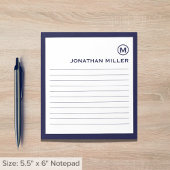 White Monogram voor beroepsschepen Notitieblok