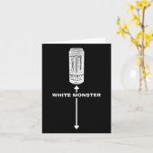 White Monster Funny Joke Man Vrienden Kaart (Gele Bloem)