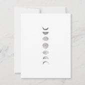 White Moon Phases Waterverf Minimal Wedding RSVP Kaart (Achterkant)